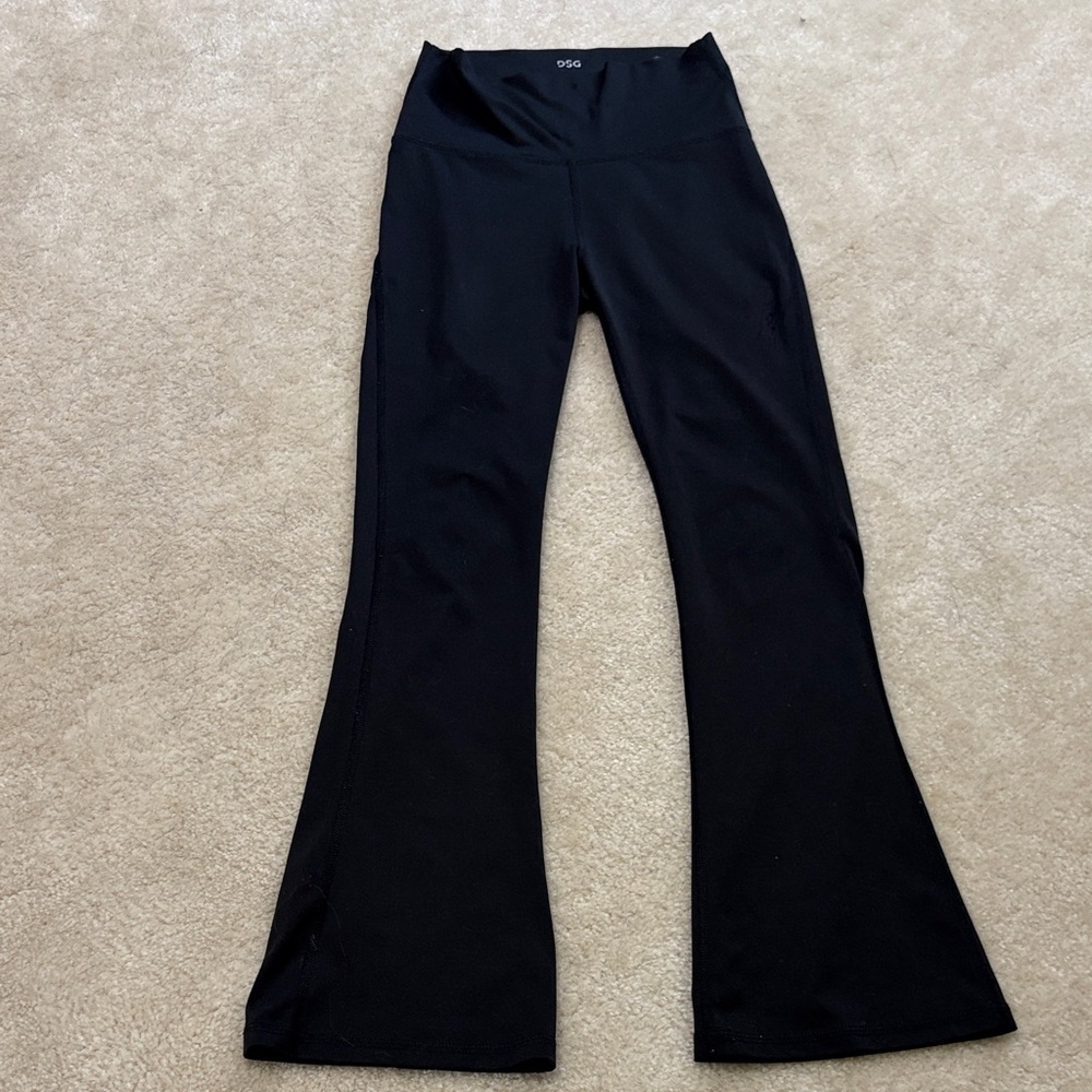 DSG Girls L 10/12 Black Flared Yoga Pants with High Waist